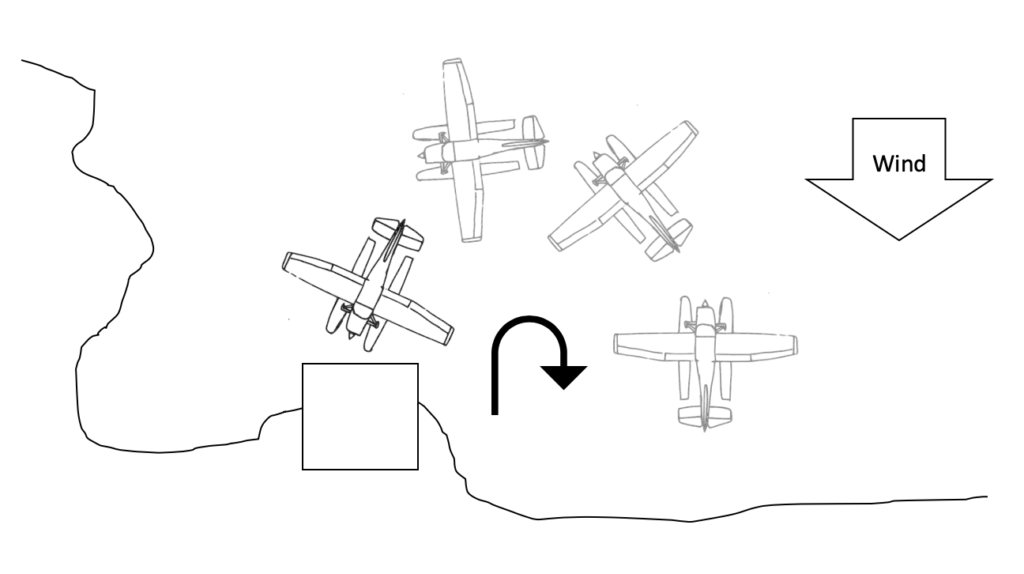 securing the seaplane - departing the dock example